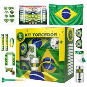 Kit Torcedor Brasil 12 Peças, Ideal Para Copa Do Mundo 2026